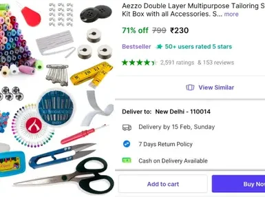 tailoring sewing set with box at 230