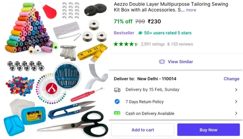 tailoring sewing set with box at 230