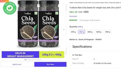 trunutra raw chia seeds 800gm 203