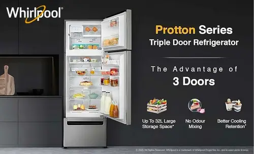 whirlpool 270l frost free triple door refrigerator at 24490