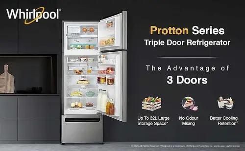 whirlpool 270l triple door refrigerator 24499