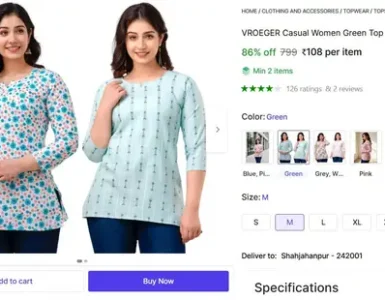 Women Casual Top @ ₹108 2 women casual top 108