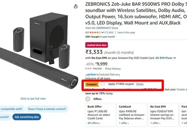 ZEBRONICS Zeb-Juke BAR 9500WS PRO Dolby 5.1 soundbar @ 8999 3 zebronics zeb juke bar 9500ws pro dolby 51 soundbar 8999