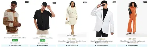ajio loot upto 92 off on asos design clothing