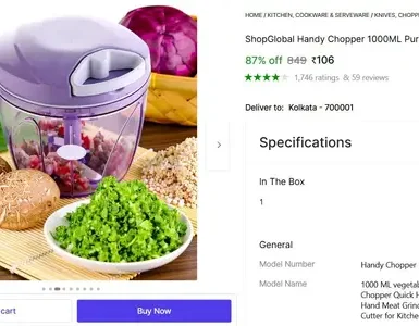 Big Size Vegetable Chopper (1000ml) at ₹106 2 big size vegetable chopper 1000ml at 106