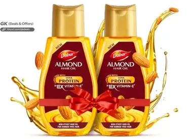 Dabur Almond Hair Oil (580ml) at ₹186 2 dabur almond hair oil 580ml at 186