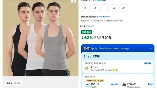 dollar bigboss vest 3pcs at 219