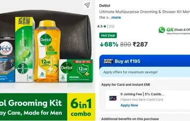 flipkart dettol grooming kit at 287