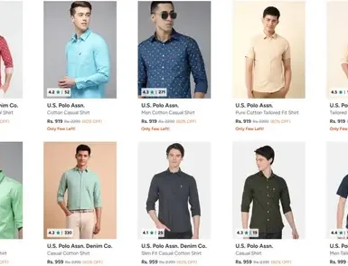 myntra flat 60 65 off on us polo assn mens clothing