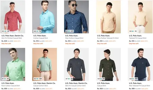 myntra flat 60 65 off on us polo assn mens clothing