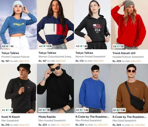 myntra loot sweatshirts from 167