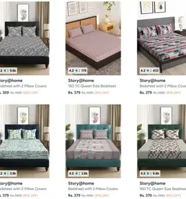 myntra premium double bedsheets starts 359