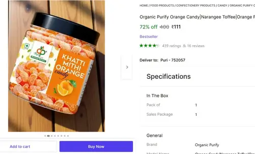 orange candy 400g at 111