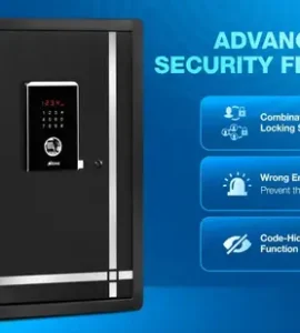ozone 55l digital biometric safe locker for home office 14340