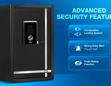 ozone 55l digital biometric safe locker for home office 14340