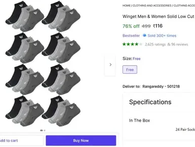 pack of 24 ankle length socks 116