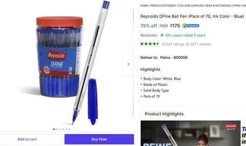 pack of 70 reynolds ball pens 175