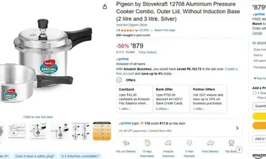 pigeon aluminium pressure cooker combo 2l 3l 879