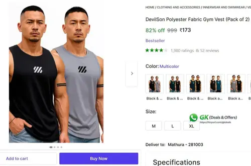 polyester fabric gym vest pack of 2 173