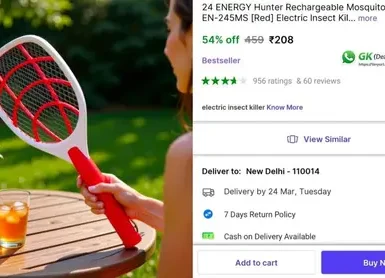 rechargeable mosquito racket at 208