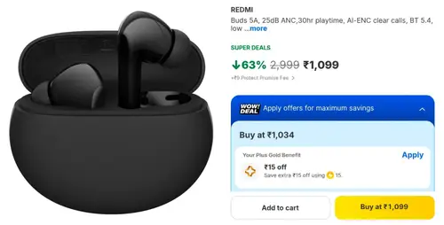 redmi buds 5a anc at 1099