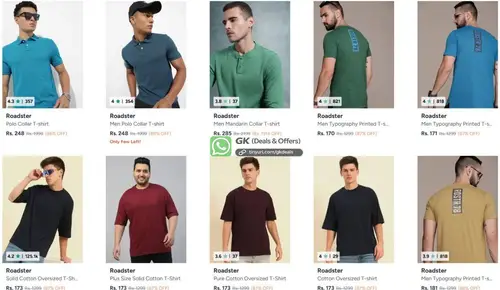 roadster men polo tshirts starts at 170