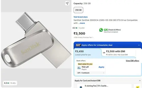 sandisk sdddc4 256gb otg drive 3500