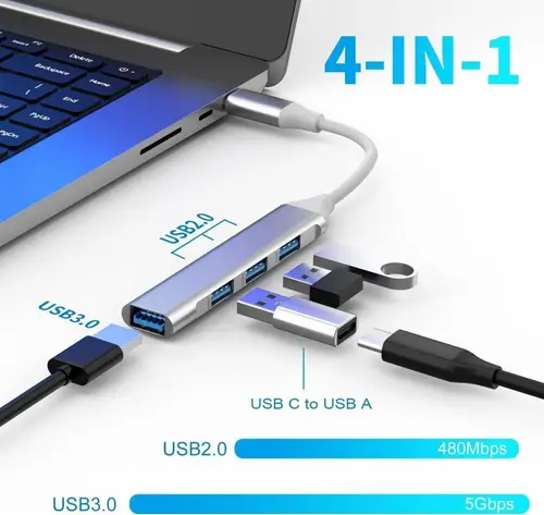 sounce 4 in 1 portable usb c hub type c to 4 usb a ports at 199