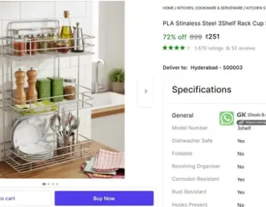 stainless steel 3 shelf rack 251