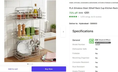 stainless steel 3 shelf rack 251