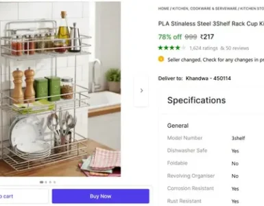 stinaless steel 3 shelf rack 217