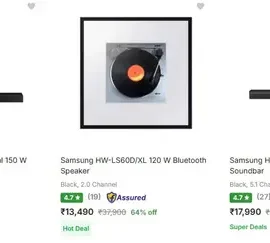 upto 64 off on samsung soundbars speakers