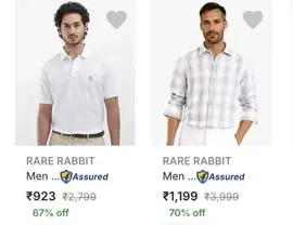 upto 70 off on rare rabbit mens clothing