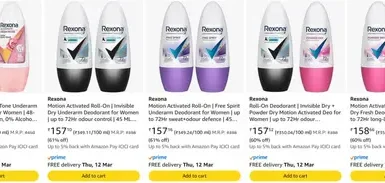 upto 70 off on rexona underarm roll on