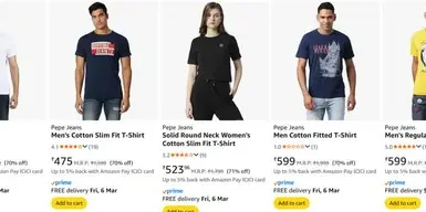 upto 80 off on pepe jeans clothing