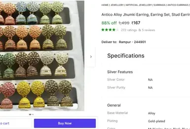 women jhumki earring 12 pair 167