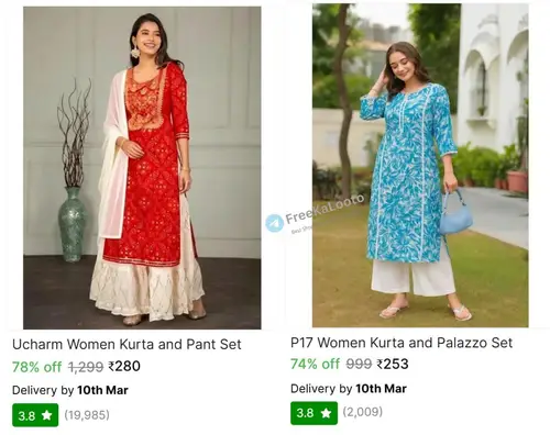 women kurta and palazzo set