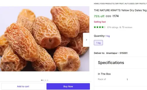 yellow dry dates 1kg 174