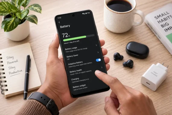 how to check battery health on android 16